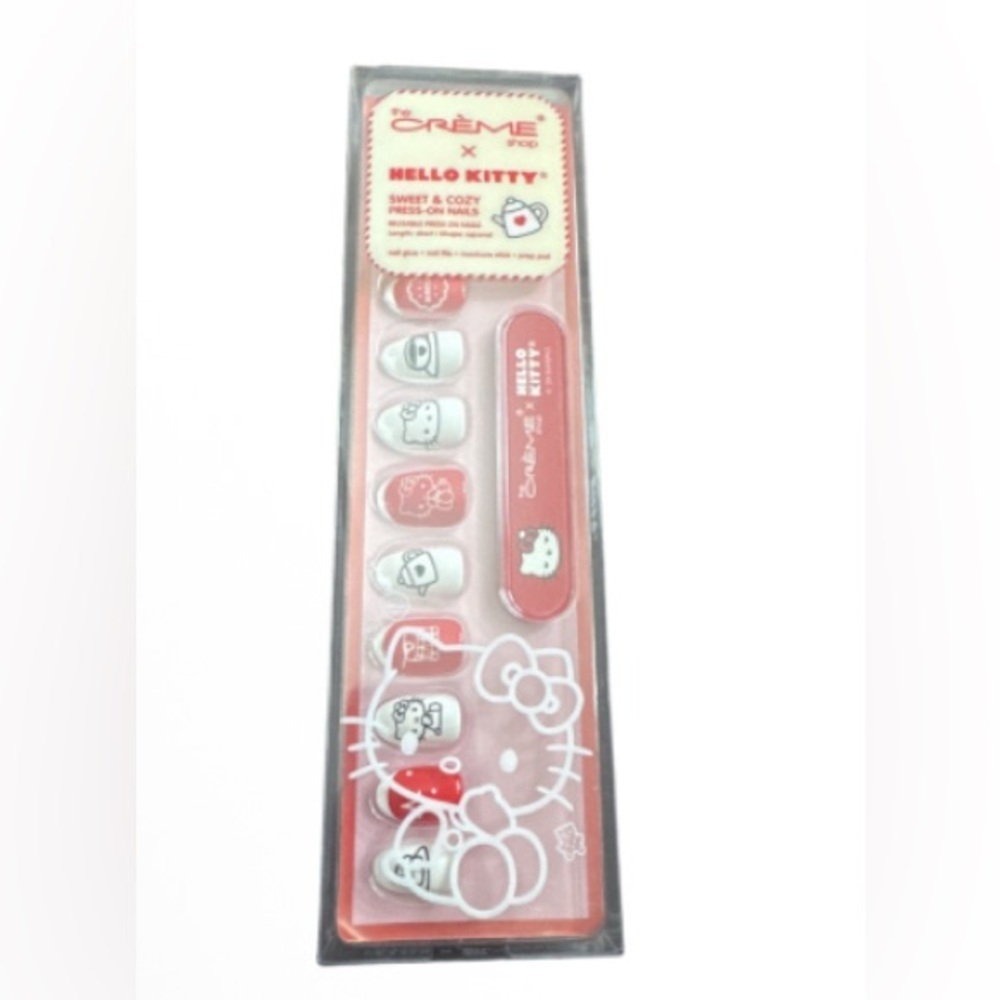 Hello Kitty Sweet & Cozy Press-On Nails - Pink and Red